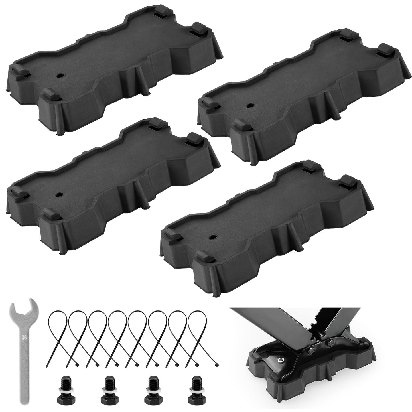 Kohree RV Jack Pads, Anti-Slip Rubber Scissor Jack Pads, RV Stabilizing Pads for RVs, Trailers, Campers