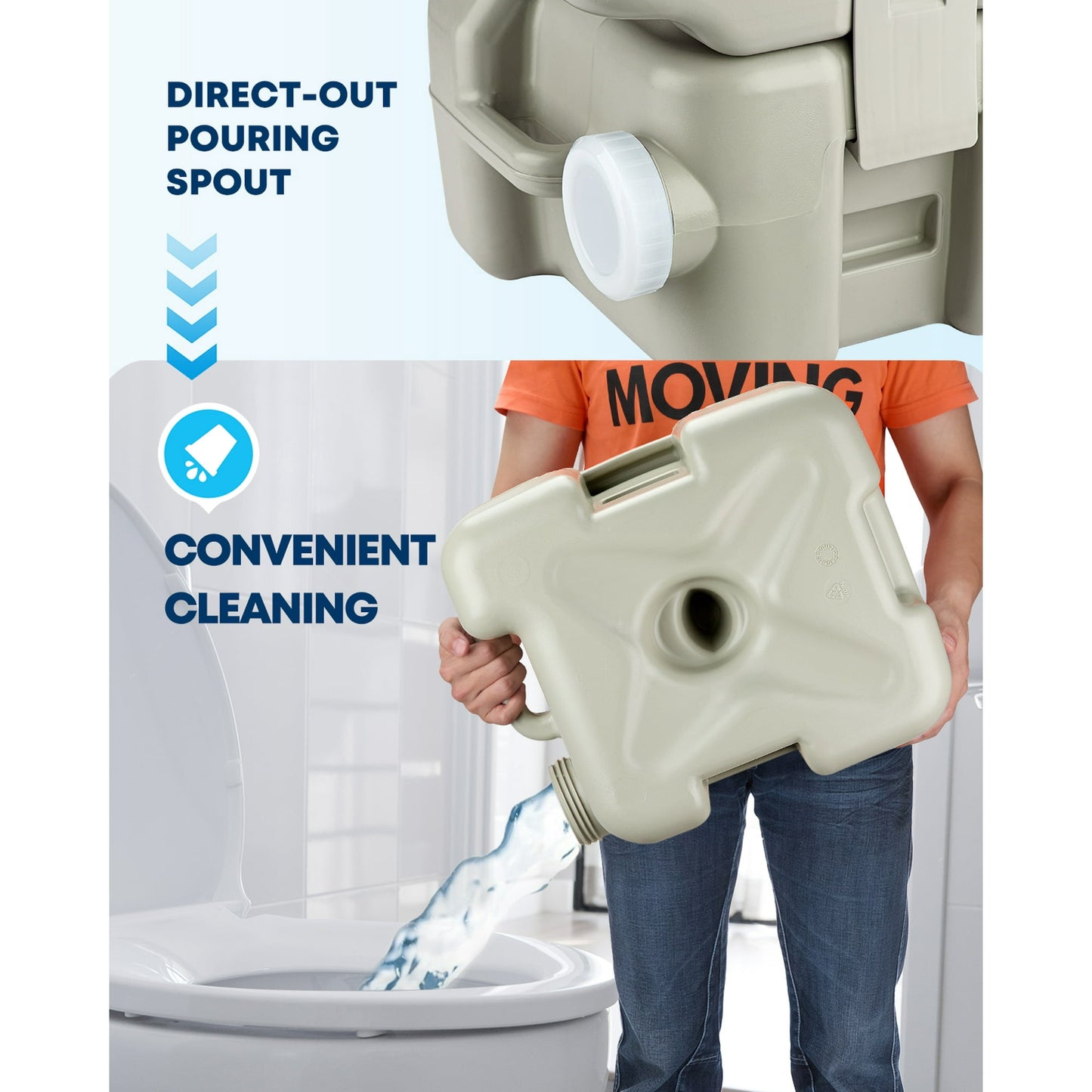 Kohree Portable Toilet with Phone Stand 5.3 Gal 20L Porta Potty for Adults with Diagonal Enlargerd Bowl Seat for RV Travel Camping Indoor & Outdoor