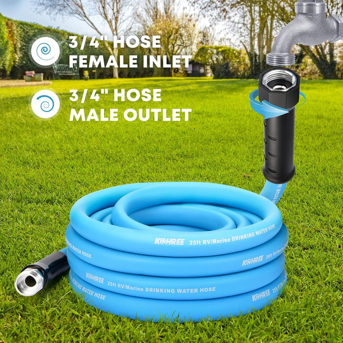 Kohree RV Water Hose with Storage Bag
