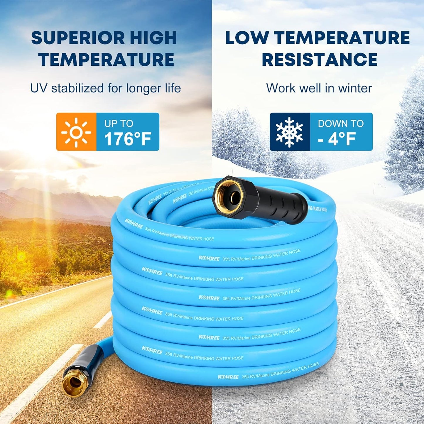 Kohree RV Water Hose with Storage Bag