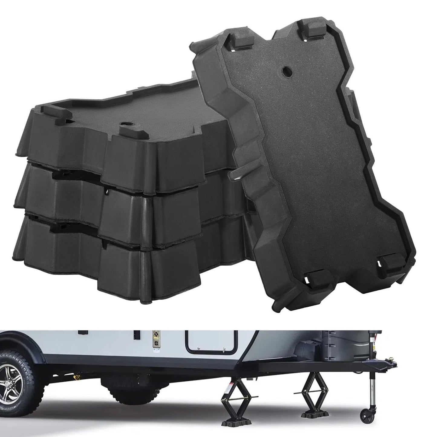 Kohree RV Jack Pads, Anti-Slip Rubber Scissor Jack Pads, RV Stabilizing Pads for RVs, Trailers, Campers