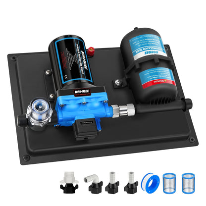 Kohree Water Pressure Diaphragm Pump Self-Priming Pump 12V DC 5.5GPM 55PSI Water Pump with 0.75L 125PSI Pre-Pressurized Accumulator Tank for Boat, RV, Marine, Yacht, Caravan