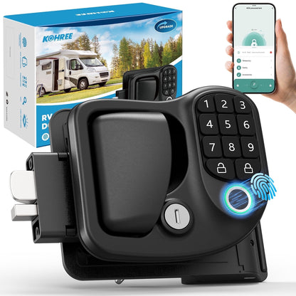Kohree RV Door Lock Keyless Entry, RV Door Locks Replacement with Keypad and Remote for Trailer Camper RV Travel Trailer Door Latch