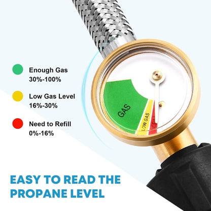 Kohree 6FT Propane Hose Adapter with Gauge,1lb to 20lb Propane Tanks with Pol,CSA-certified for RV Camping Stove,Buddy Heater ,Coleman Stove, Grill