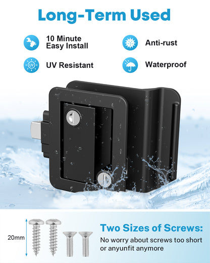 Kohree RV Entry Door Lock with Paddle Deadbolt Zinc Alloy for Travel Camper Trailer, Black