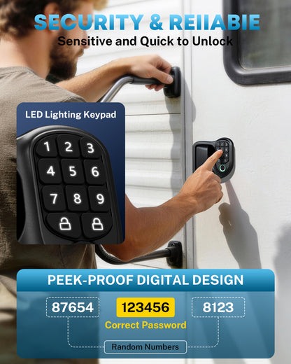Kohree RV Door Lock Keyless Entry, RV Door Locks Replacement with Keypad and Remote for Trailer Camper RV Travel Trailer Door Latch