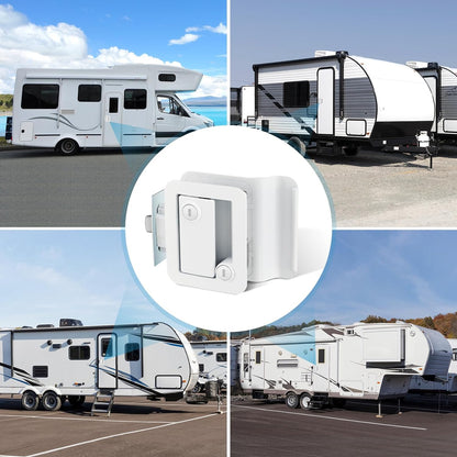 Kohree Upgraded RV Entry Door Lock with Paddle Deadbolt, Replacement RV Door Lock with Keys for Travel Camper Trailer,White