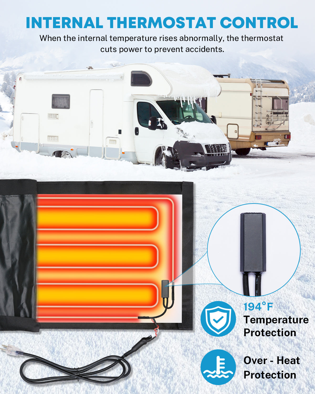 Kohree 20FT RV Heated Sewer Hose Sleeve ,Avoid Freezing at -45°F RV Heated Sewer Hose for Rv/Camper in Winter