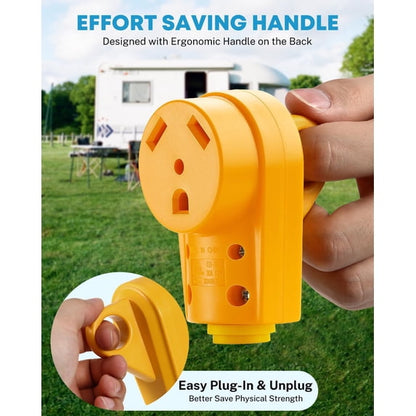Kohree 2 Pack RV Plug 30 Amp Male and Female Plug Set, 125/250V Receptacle Plug,NEMA TT-30R for RV Camper Trailer