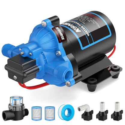 Kohree 12V RV Water Pump 3.5GPM 55PSI, Water Pressure Booster Pump, Self-Priming Diaphragm Pump with Switch, Direct Replacement for 4008-101-A65/E65 for RV Camper Kitchen Bathroom Marine Yacht