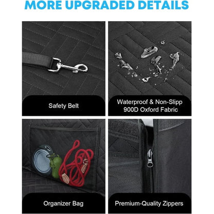 Kohree Dog Car Seat for Medium Small Dogs, Back Seat Extender with Hard Bottom, Waterproof Non-Slip Hammock for Pet, with Storage Pocket for Cars/SUV/Truck (22 * 22 * 21.5in)
