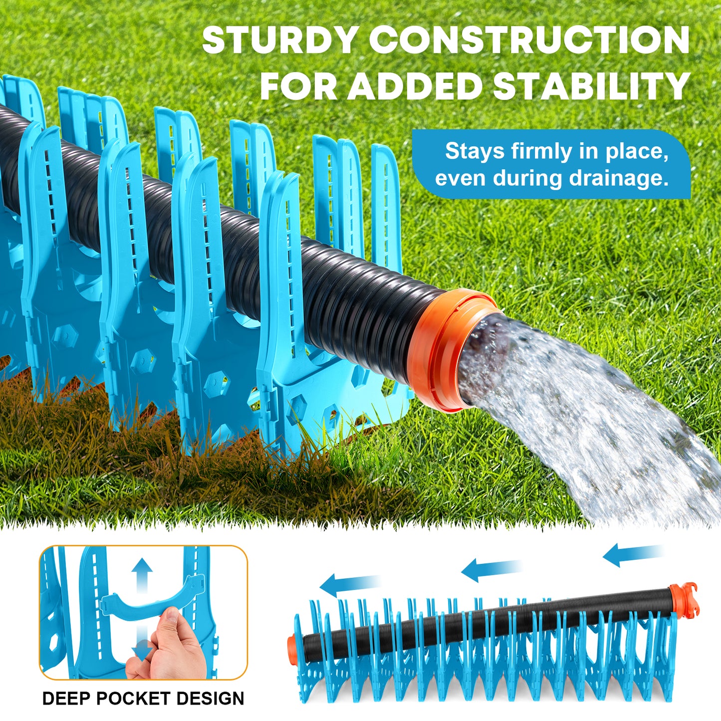 Kohree RV Sewer Hose Support,Heavy-Duty with Height Adjustable for Campers,Blue