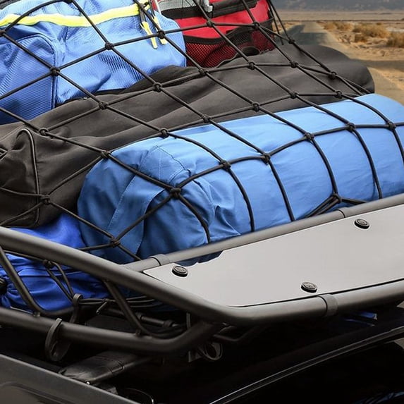 Kohree 4' x 6' Super Duty Bungee Cargo Net for Truck Bed Stretches to 8' x 12' with 16 Tangle-Free D Clip Carabiners, 10 ABS Hooks & 1 Storage Bag