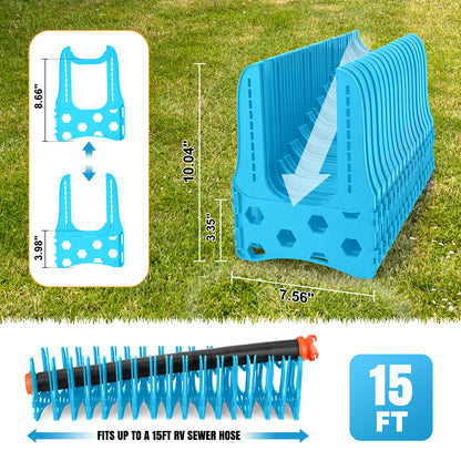 Kohree RV Sewer Hose Support,Heavy-Duty with Height Adjustable for Campers,Blue