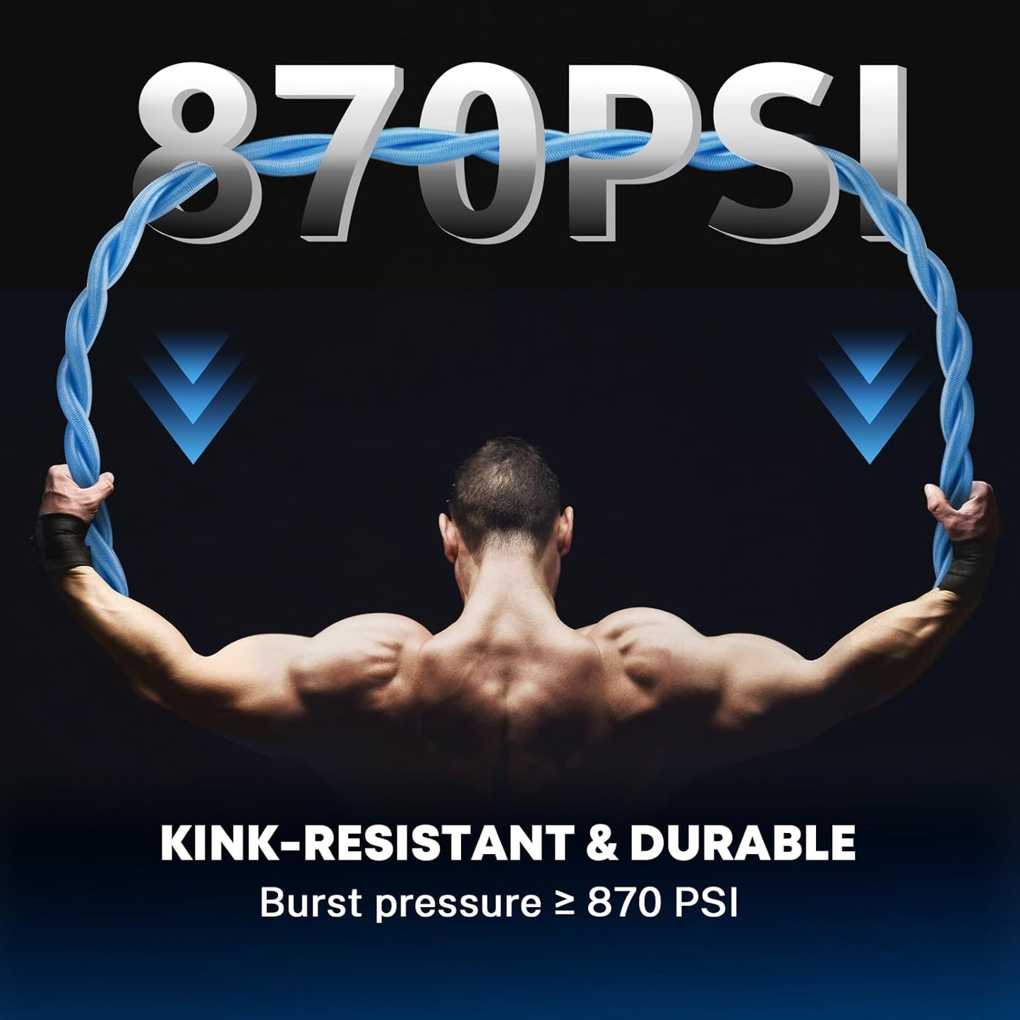 Kohree 15FT/25FT/35FT/50FT Upgraded RV Water Hose with Strap, 5/8" Premium Drinking Water Hose, Leak Free, No Kink, Reinforced PVC Design w/Strain Relief Ends, Short Flexible Garden Hose for RV, Camper, Truck - Blue