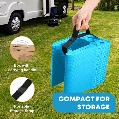 Kohree RV Sewer Hose Support,Heavy-Duty with Height Adjustable for Campers,Blue