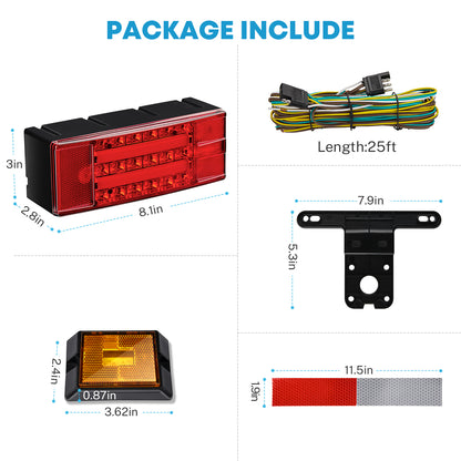 Kohree LED Trailer Lights Kit, LED Brake Turn Tail Lights ,DOT Certified for RV Car Marine under 80 inch