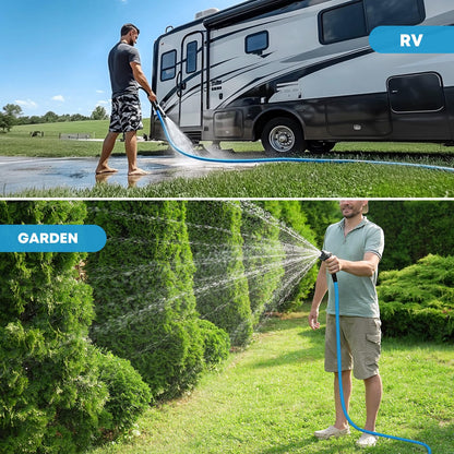 Kohree 75 FT/100FT RV Water Hose, 5/8" Premium Drinking Water Hose, Leak Free, No Odor, No Kink, 75 Foot Garden Hose with Storage Bag, Ideal for RV, Camper, Garden - Blue