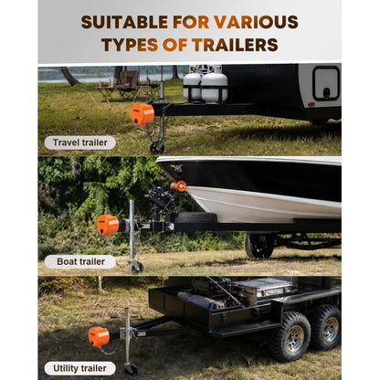 Kohree RV Trailer Hitch Locks Heavy Duty Trailer Coupler Lock Fits 2-5/16 inch, 1-7/8" Couplers with 4 Keys & 4 Dust Covers, Orange