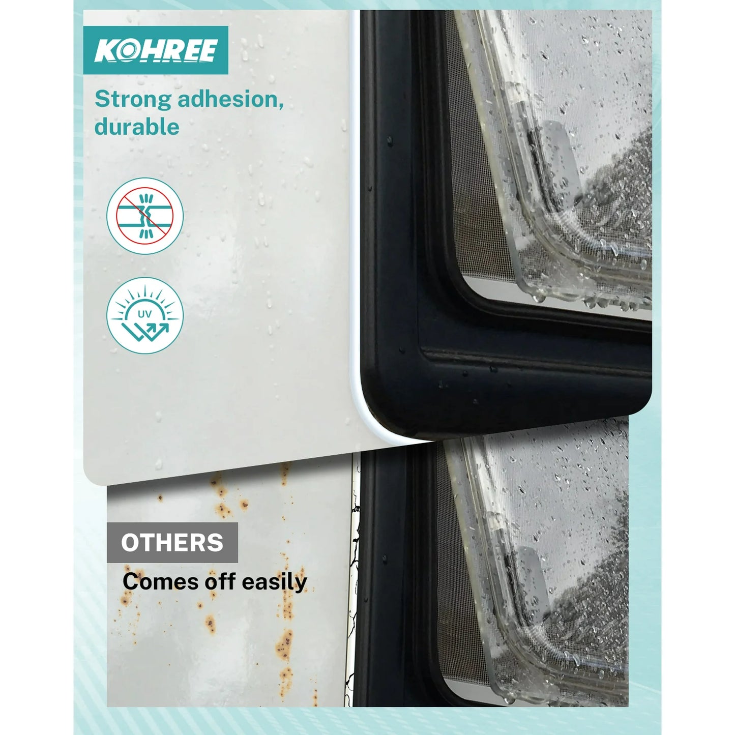Kohree Non-Leveling RV Roof Sealant 1 Pack,White Non-Sag Lap Sealant for RV Roof Repair,Maintenance,Camper & Trailer