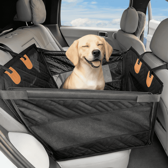 Kohree Dog Car Seat for Medium Small Dogs, Back Seat Extender with Hard Bottom, Waterproof Non-Slip Hammock for Pet, with Storage Pocket for Cars/SUV/Truck (22 * 22 * 21.5in)