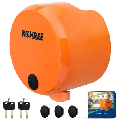 Kohree RV Trailer Hitch Locks Heavy Duty Trailer Coupler Lock Fits 2-5/16 inch, 1-7/8" Couplers with 4 Keys & 4 Dust Covers, Orange