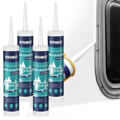Kohree Non-Leveling RV Roof Sealant 1 Pack,White Non-Sag Lap Sealant for RV Roof Repair,Maintenance,Camper & Trailer