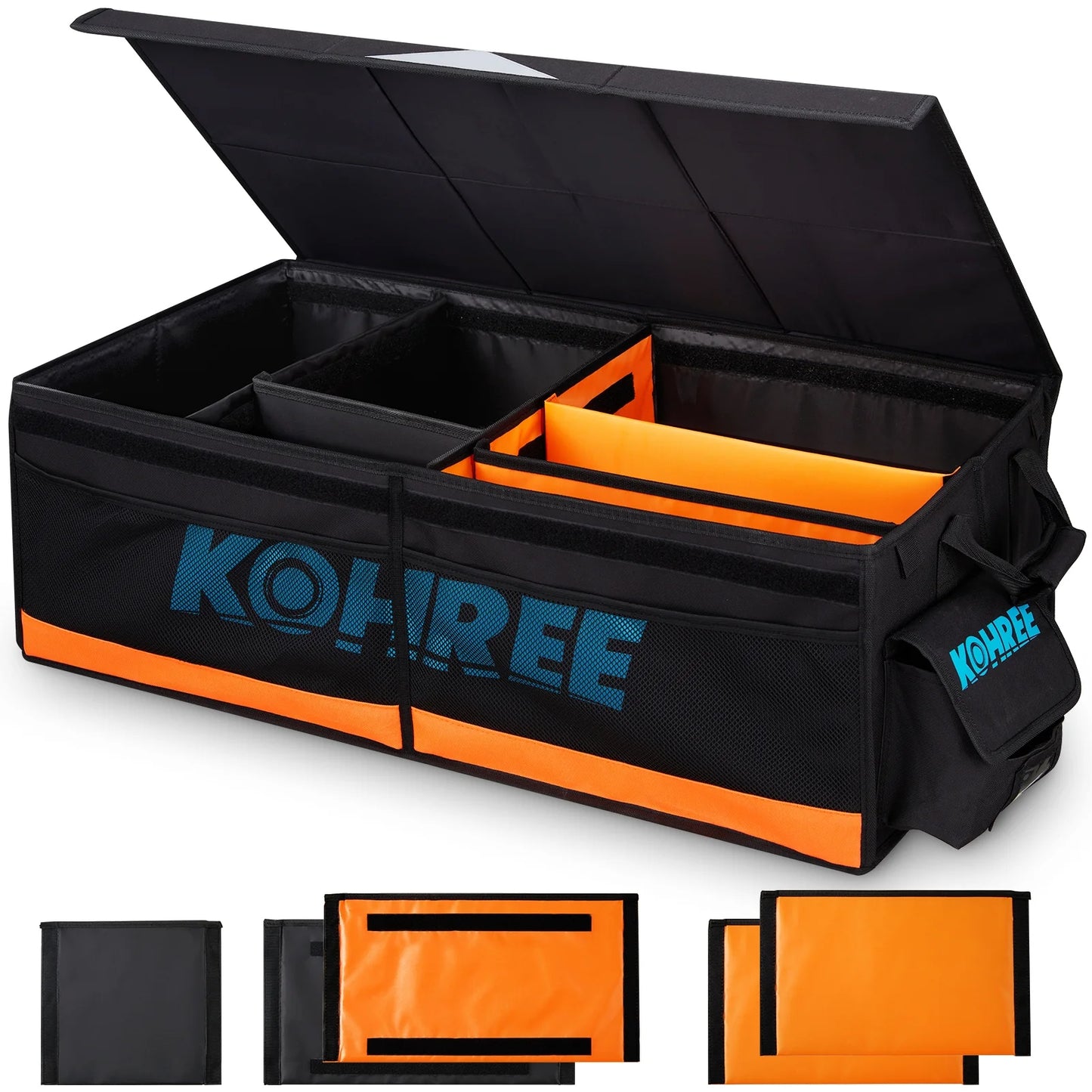 Kohree RV Storage and Organization,81.4L Foldable Trunk Organizer for RV Accessories,RV Stabilization & Electric Accessories,Orange