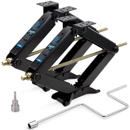 Kohree 24" 9500lbs RV Trailer Stabilizer Leveling Scissor Jacks with Crank Handle and Drill Bit,Set 2