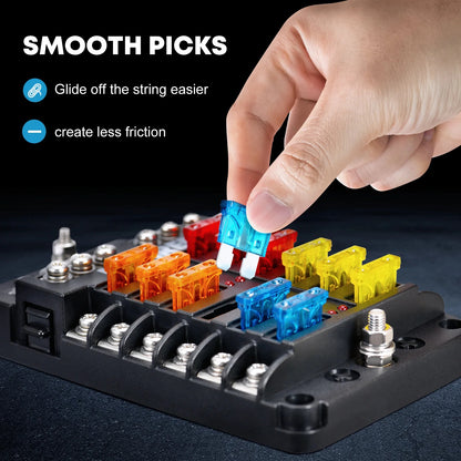 Kohree 12 Way 12V Fuse Block Marine,t Fuse Block Waterproof with LED Indicator for Automotive RV Boat CarTruck