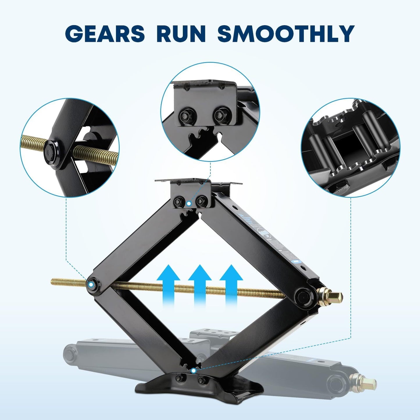 Kohree 24" 9500lbs RV Trailer Stabilizer Leveling Scissor Jacks with Crank Handle and Drill Bit,Set 2