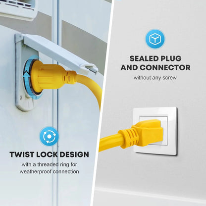 Kohree 30 Amp to 15 Amp 110 RV Adapter Plug, 15A Male to 30A Female RV Power Adapter, NEMA 5-15P to L5-30R Twist Lock RV Dogbone Electrical Adapter Cord 12"