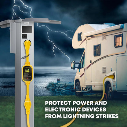 Kohree 50 Amp to 30 Amp RV Adapter with Surge Protection, 8000 Joules RV Surge Protector with LED Power Indicatorsfor Camper Travel Trailer