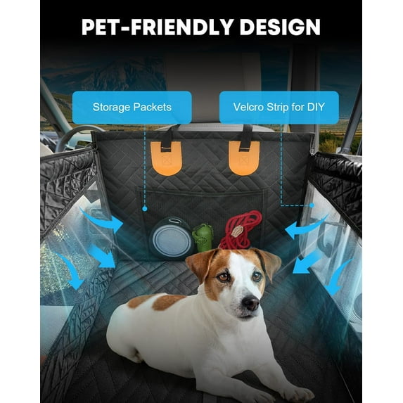 Kohree Dog Car Seat for Medium Small Dogs, Back Seat Extender with Hard Bottom, Waterproof Non-Slip Hammock for Pet, with Storage Pocket for Cars/SUV/Truck (22 * 22 * 21.5in)