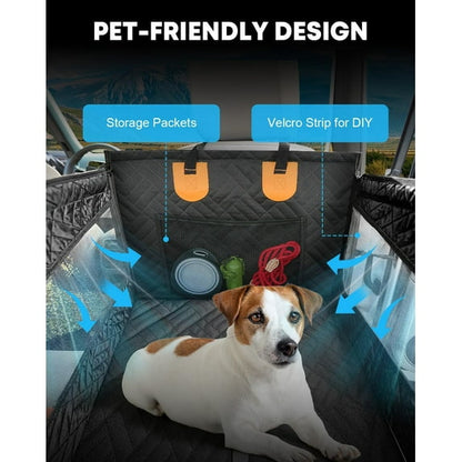 Kohree Dog Car Seat for Medium Small Dogs, Back Seat Extender with Hard Bottom, Waterproof Non-Slip Hammock for Pet, with Storage Pocket for Cars/SUV/Truck (22 * 22 * 21.5in)