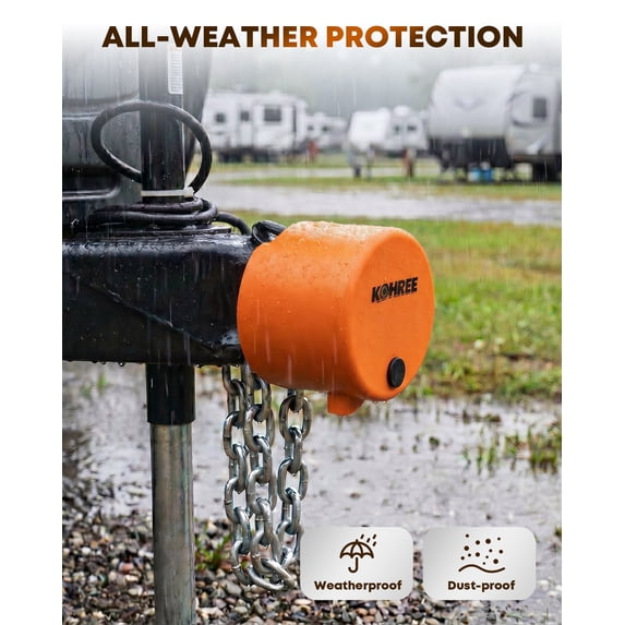 Kohree RV Trailer Hitch Locks Heavy Duty Trailer Coupler Lock Fits 2-5/16 inch, 1-7/8" Couplers with 4 Keys & 4 Dust Covers, Orange