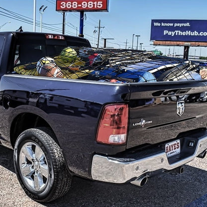 Kohree 4' x 6' Super Duty Bungee Cargo Net for Truck Bed Stretches to 8' x 12' with 16 Tangle-Free D Clip Carabiners, 10 ABS Hooks & 1 Storage Bag